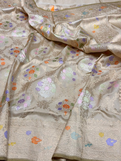 Ivory Handwoven Banarasi Pure Silk Saree
