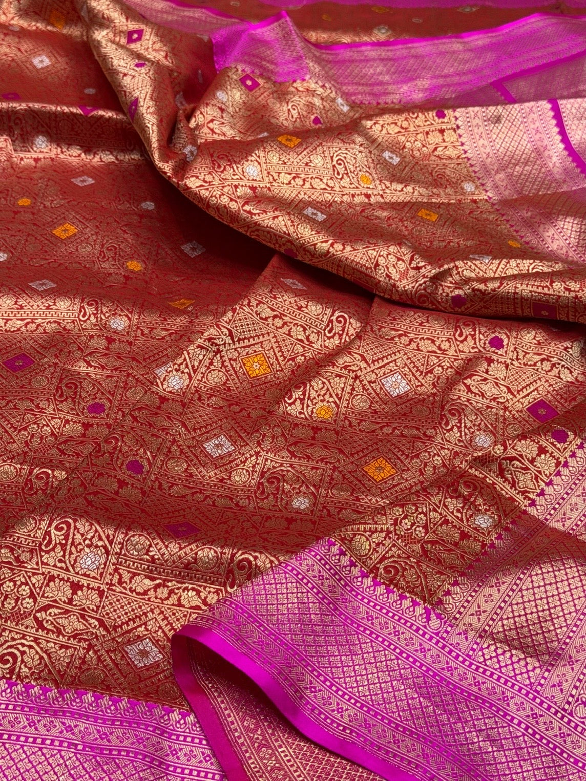 Red Handwoven Banarasi Brocade Saree
