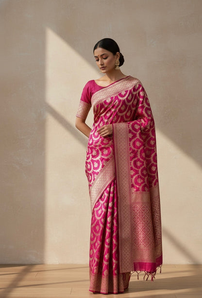 Banarasi Necklace Pure Katan Silk Saree | Pure Silk | Cutwork Technique | Banarasi Katan Silk Saree