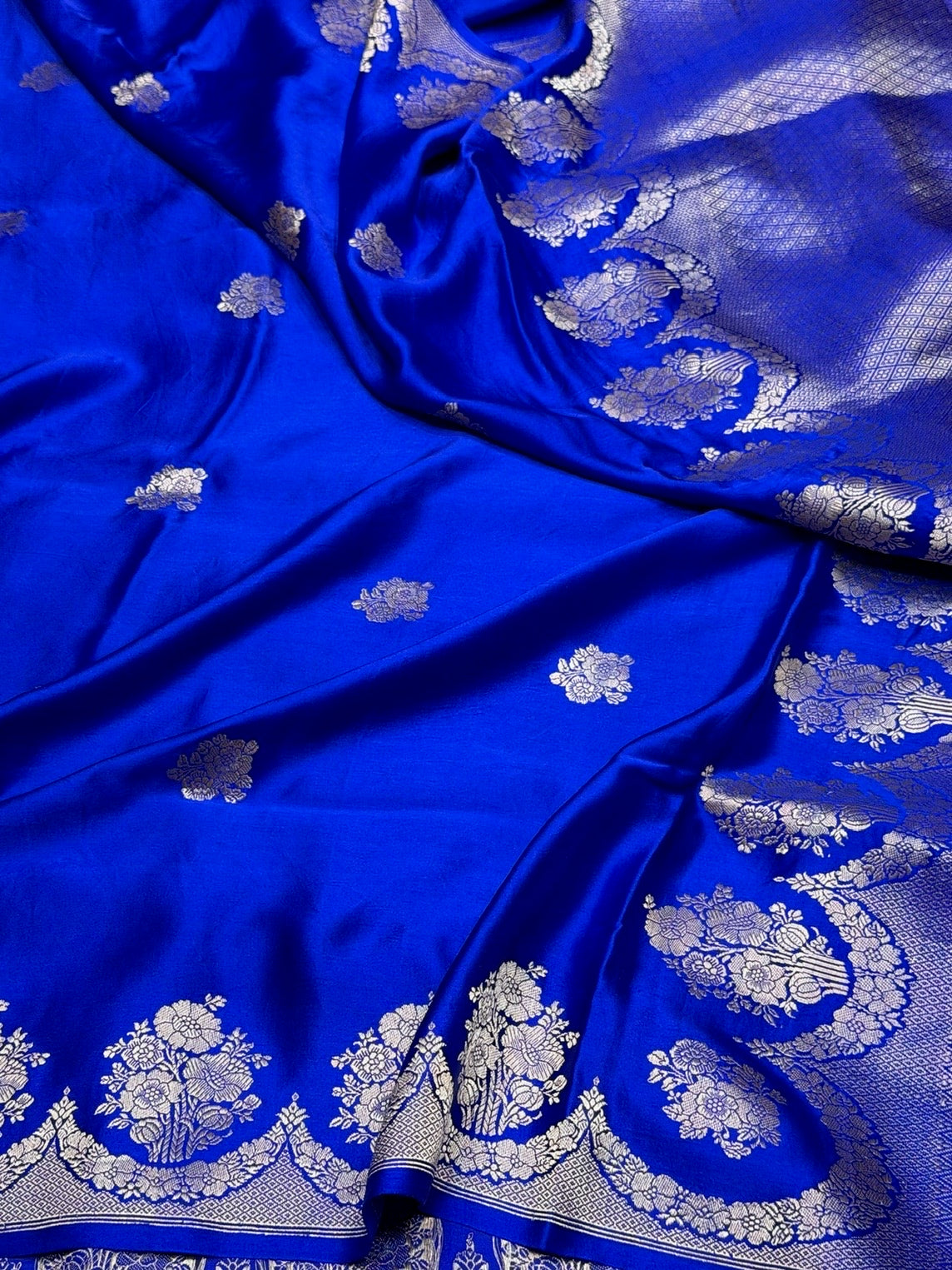 Royal Blue Handwoven Pure Mashru Saree