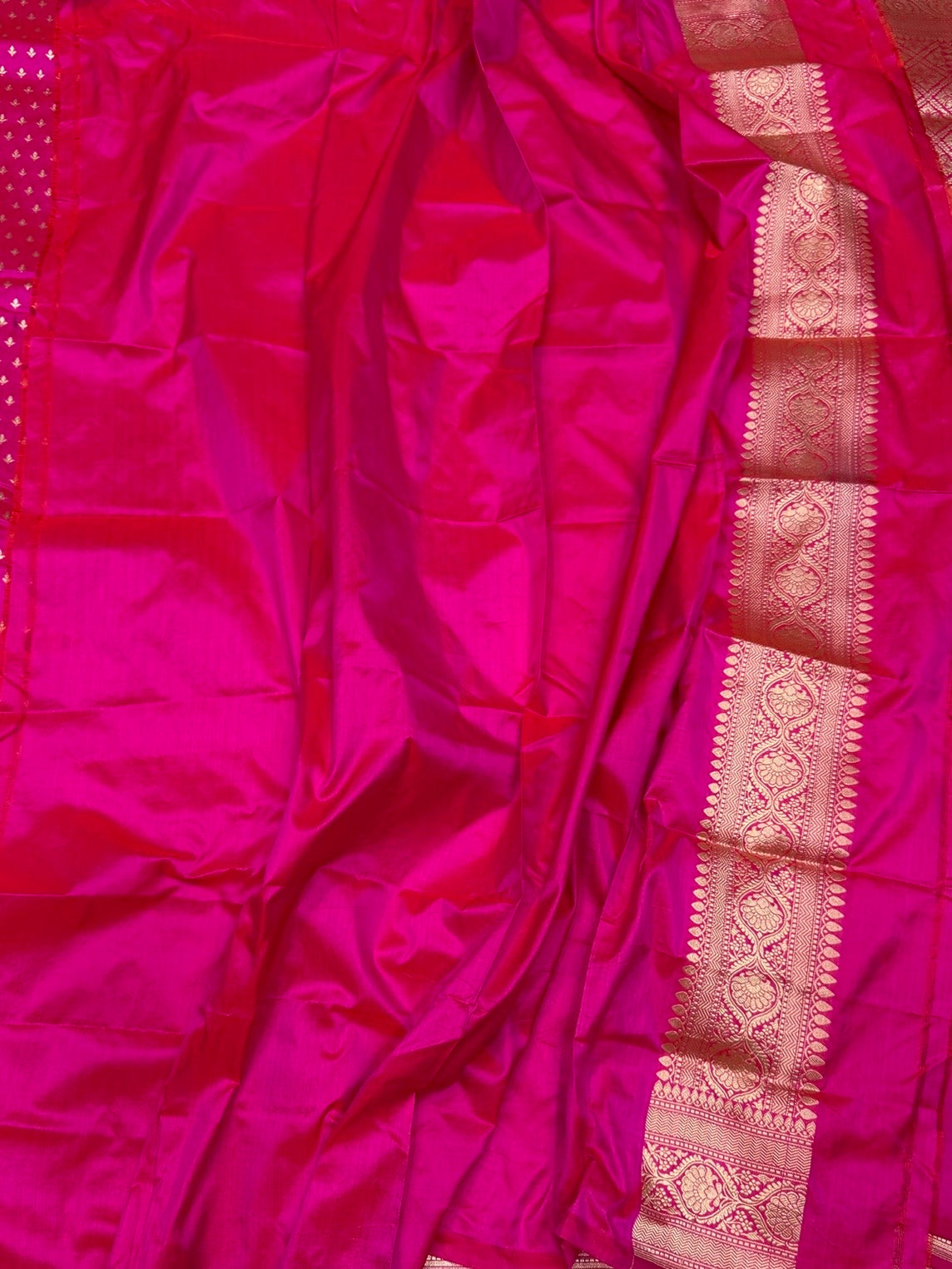 Rani Pink Banarasi Pure Katan Silk Saree