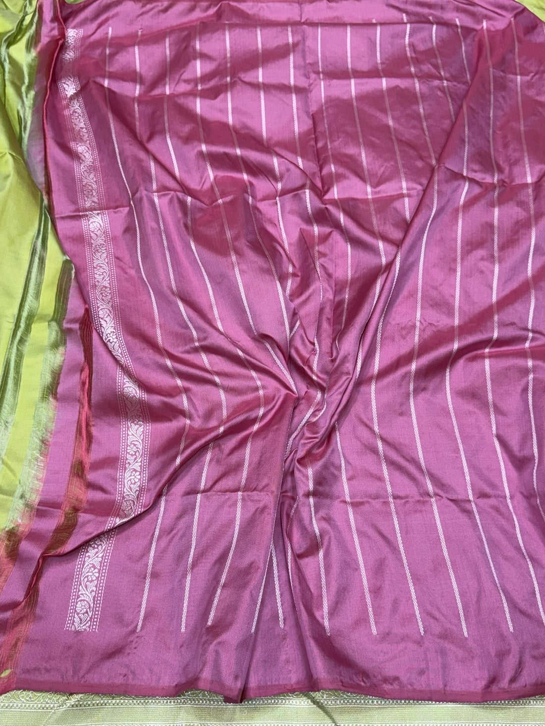 Pista Green Handwoven Pure Banarasi Ektara Silk Saree