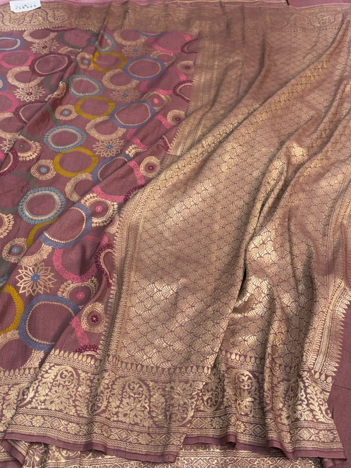 Gajiri Pink Banarasi Pure Tussar Georgette Saree