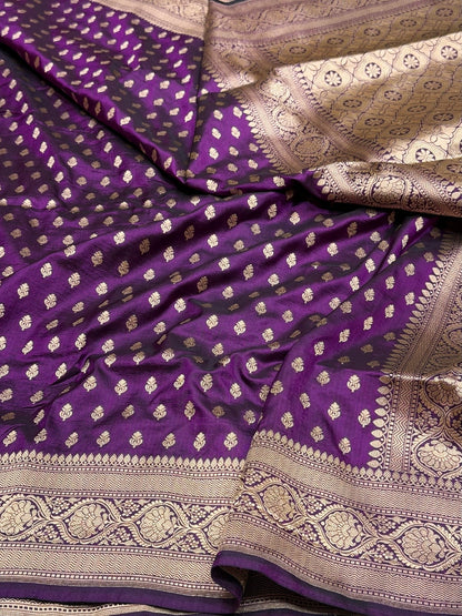 Magenta Banarasi Pure Katan Silk Saree