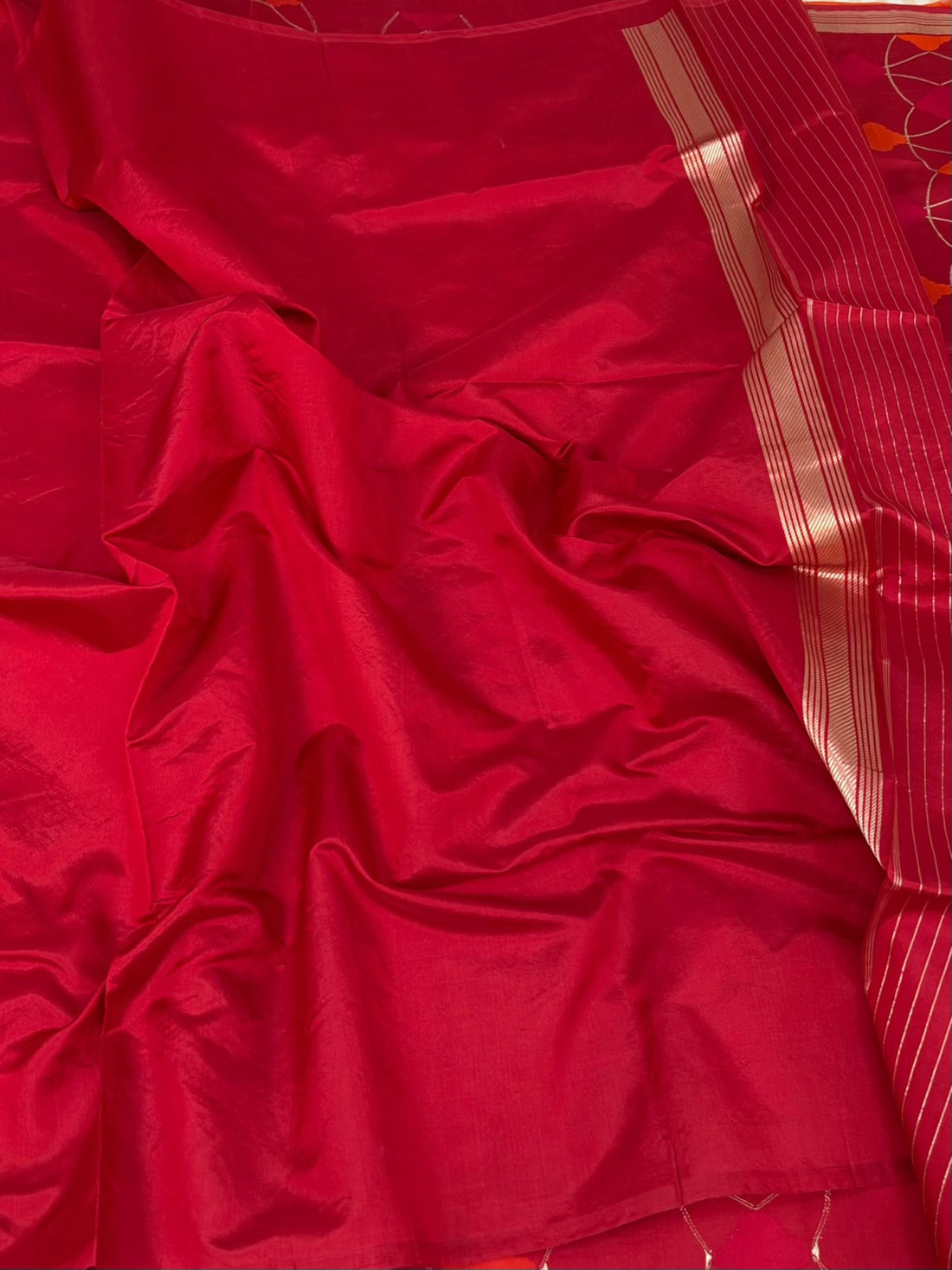 Red Handwoven Pure Banarasi Katan Silk Saree