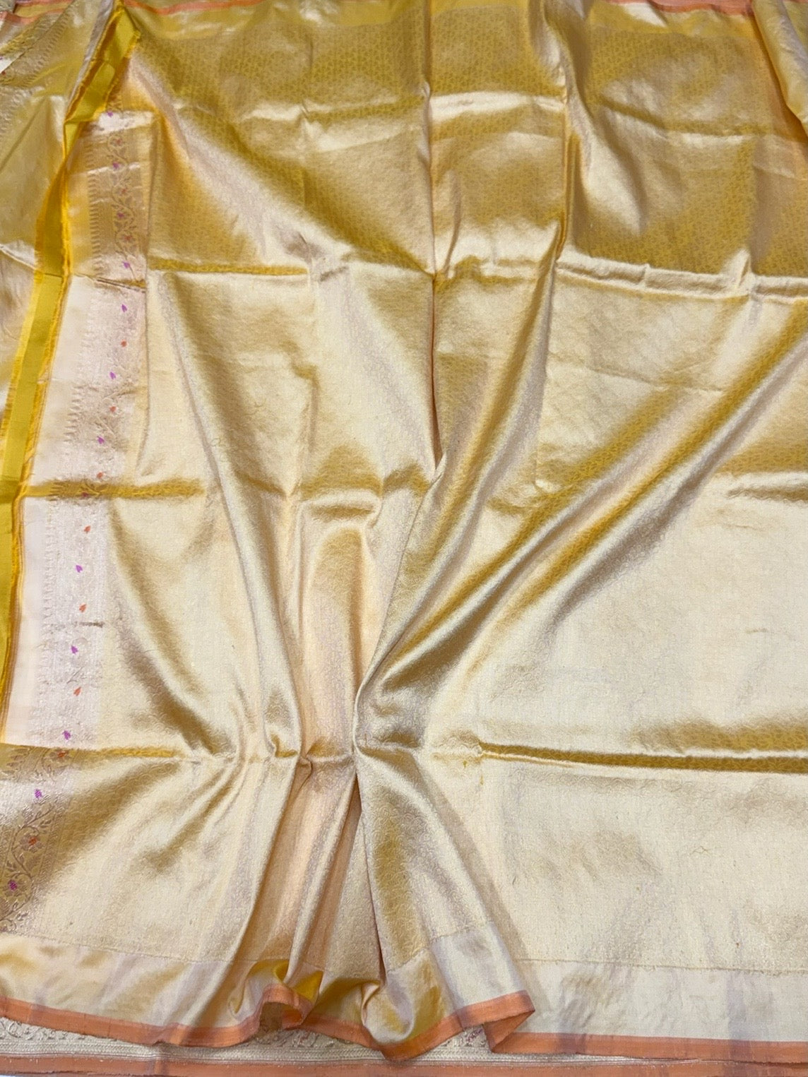 Butter Yellow Handwoven Pure Banarasi Katan Silk Saree