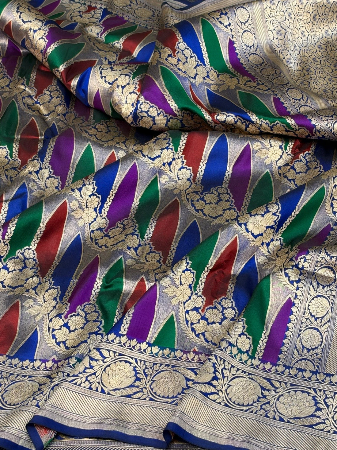 Royal Blue Rangkaat Banarasi Pure Katan Silk Saree
