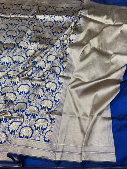 Royal Blue Banarasi Pure Silk Brocade Saree
