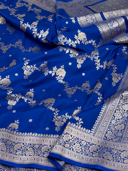 Royal Blue Banarasi Pure Katan Silk Saree