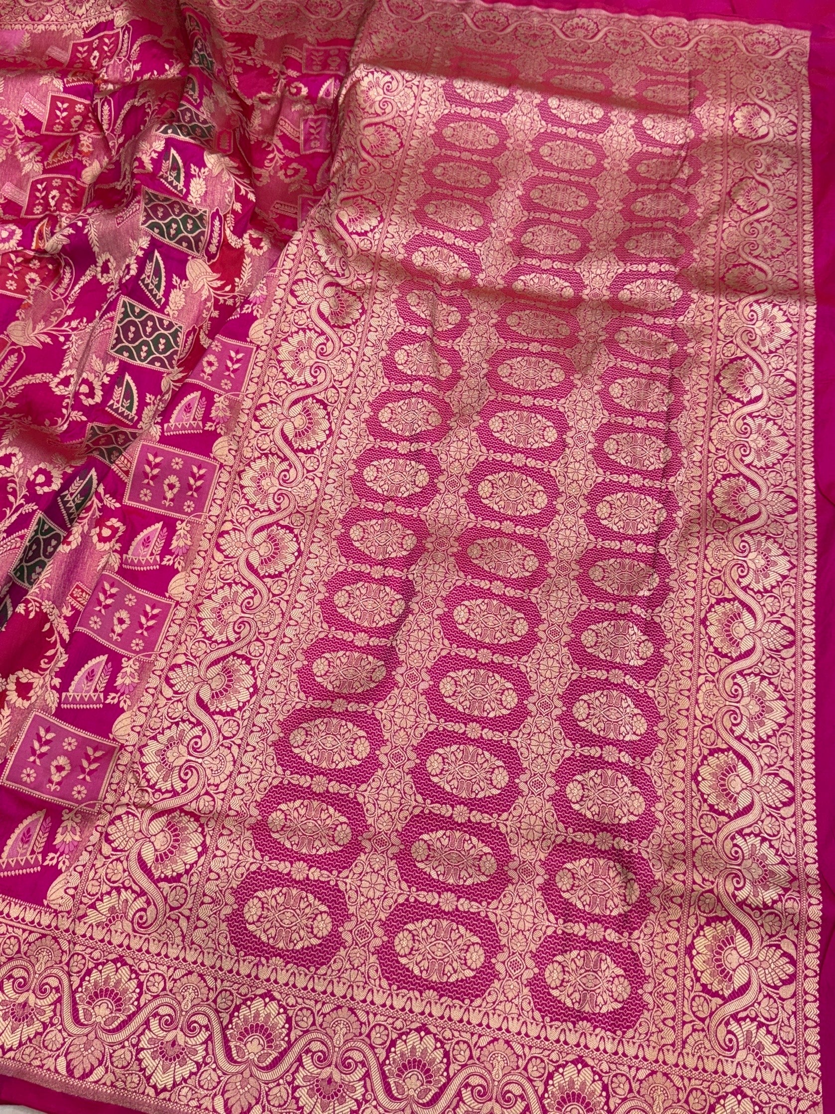 Multicolour Banarasi Pure Silk Saree – Cutwork Weave in 100% Pure Katan Silk