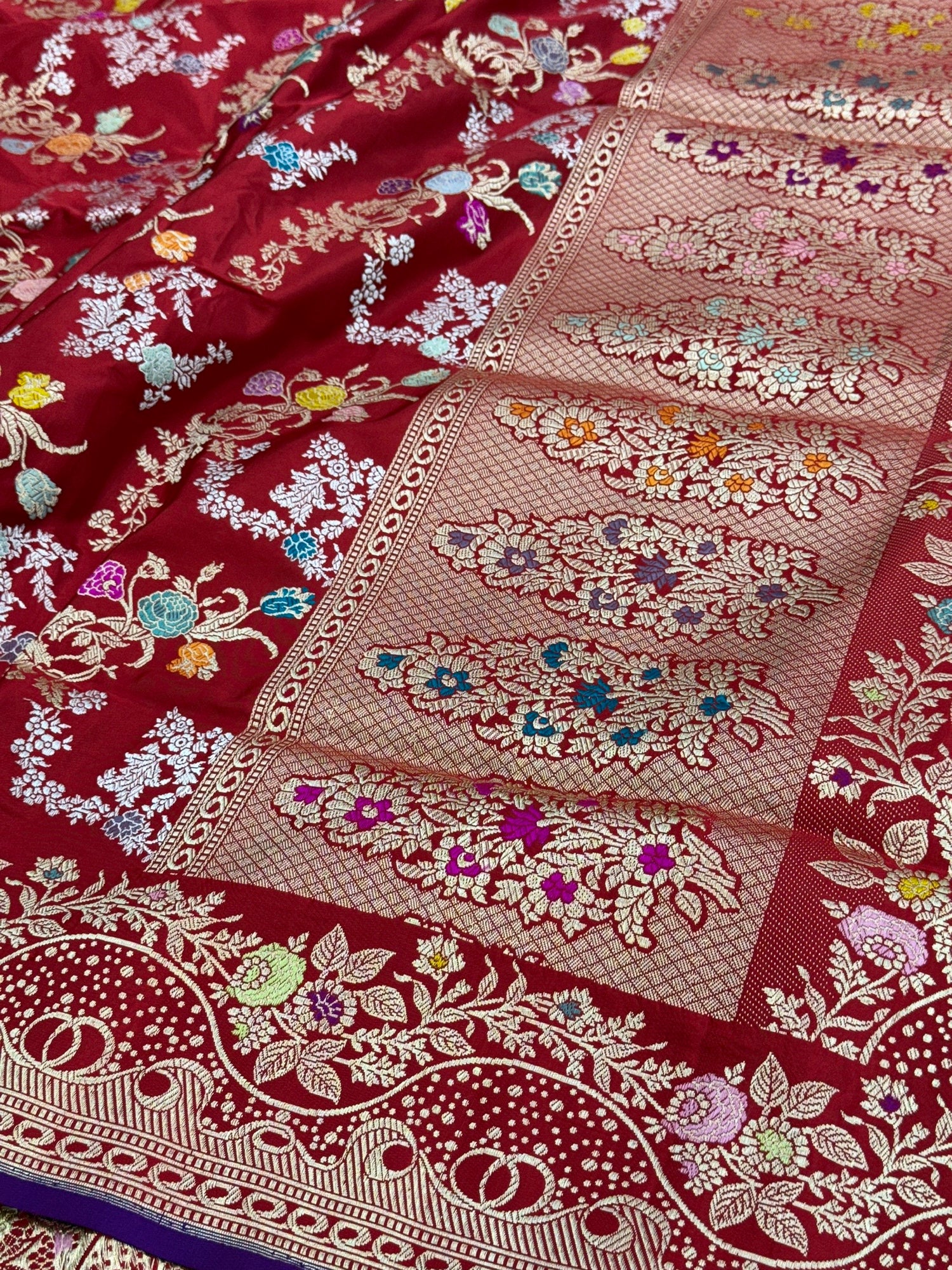 Red Handwoven Pure Banarasi Silk Saree