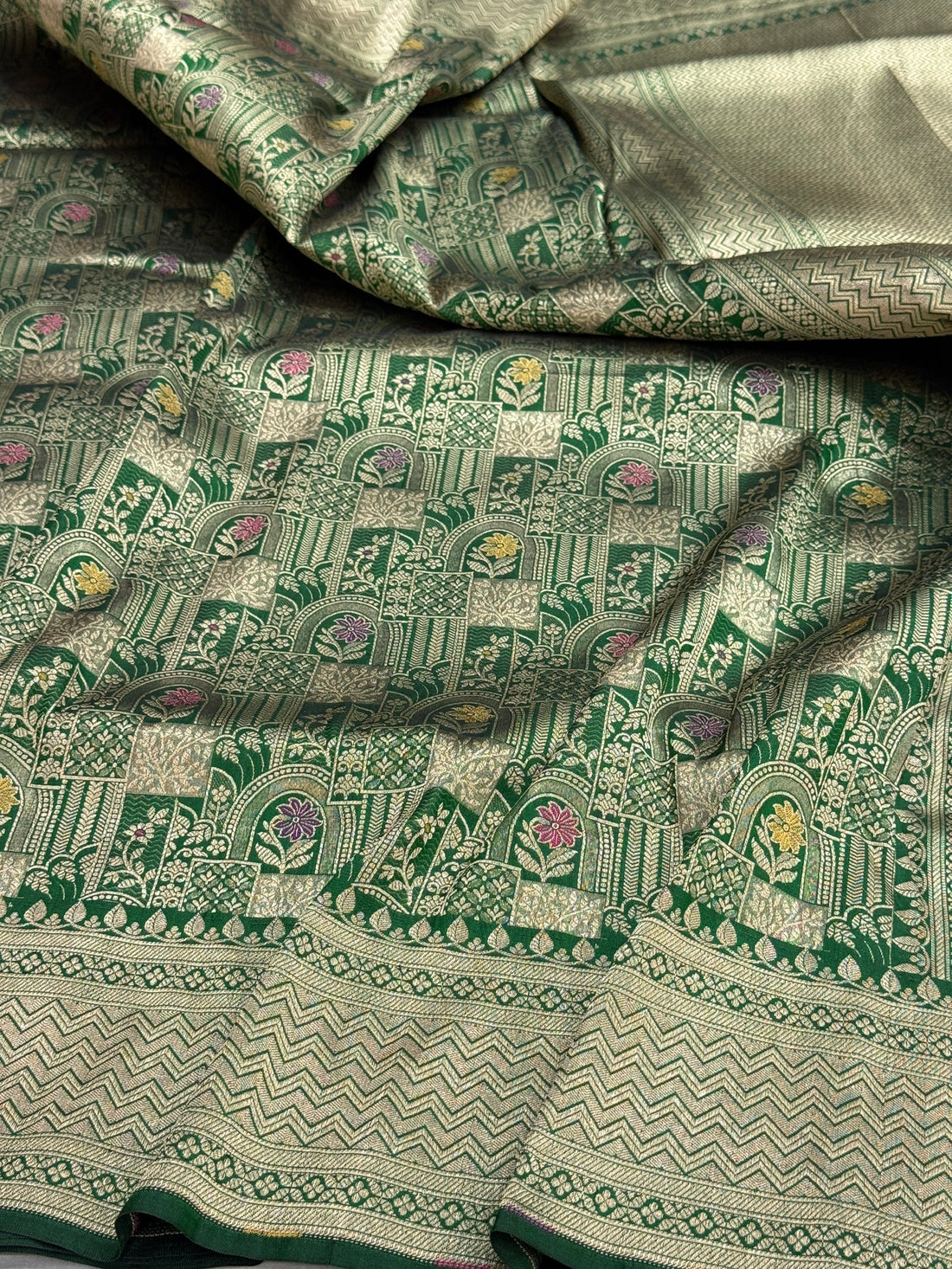 Banarasi Minakari Pure Silk Brocade Saree | 100% Pure Katan Silk