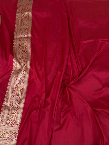 Red Handwoven Pure Banarasi Silk Saree