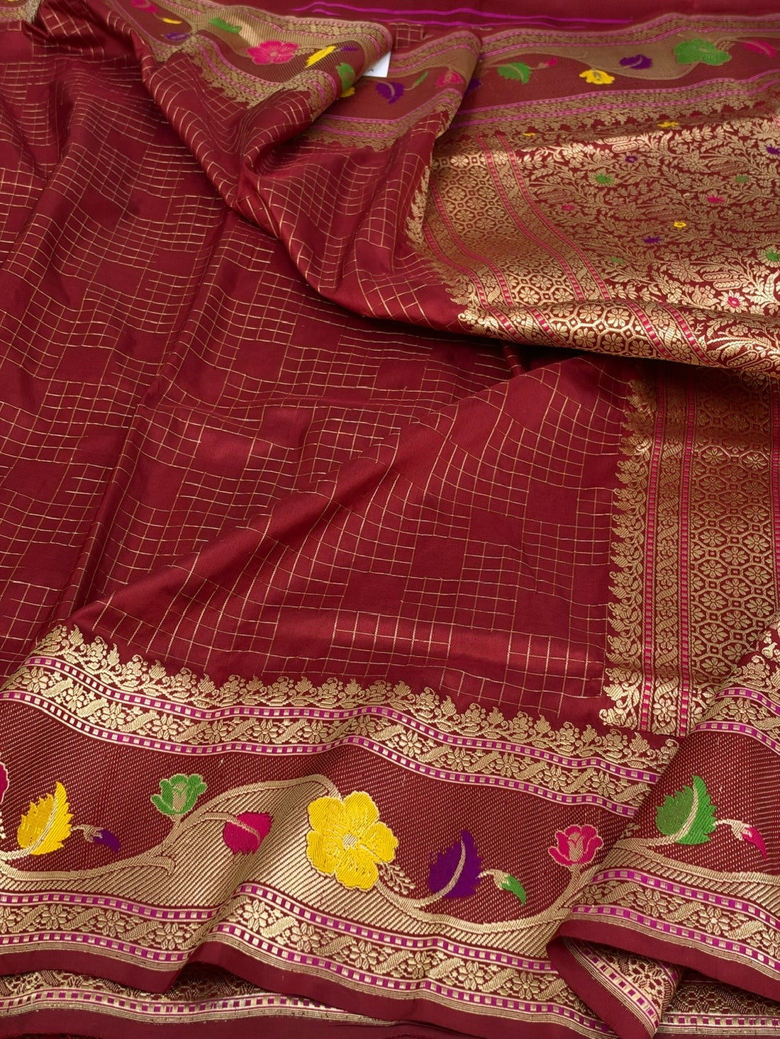 Maroon Handwoven Banarasi Pure Katan Silk  Saree