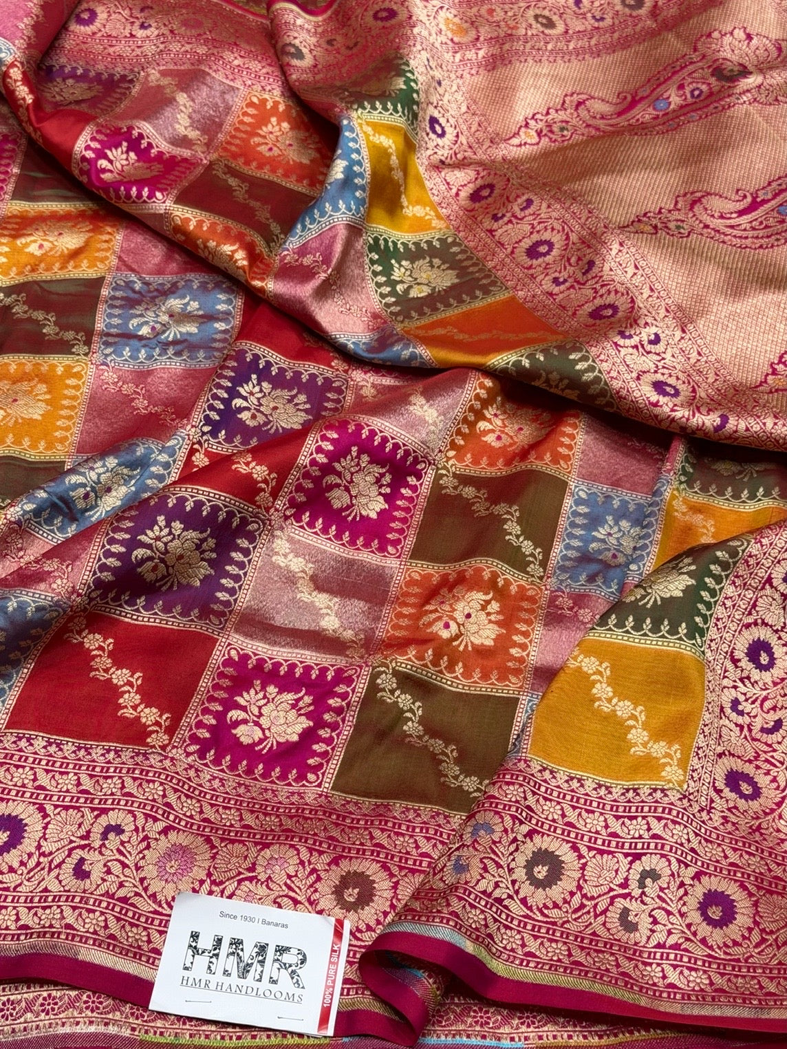 Multicolour Banarasi Pure Silk Saree