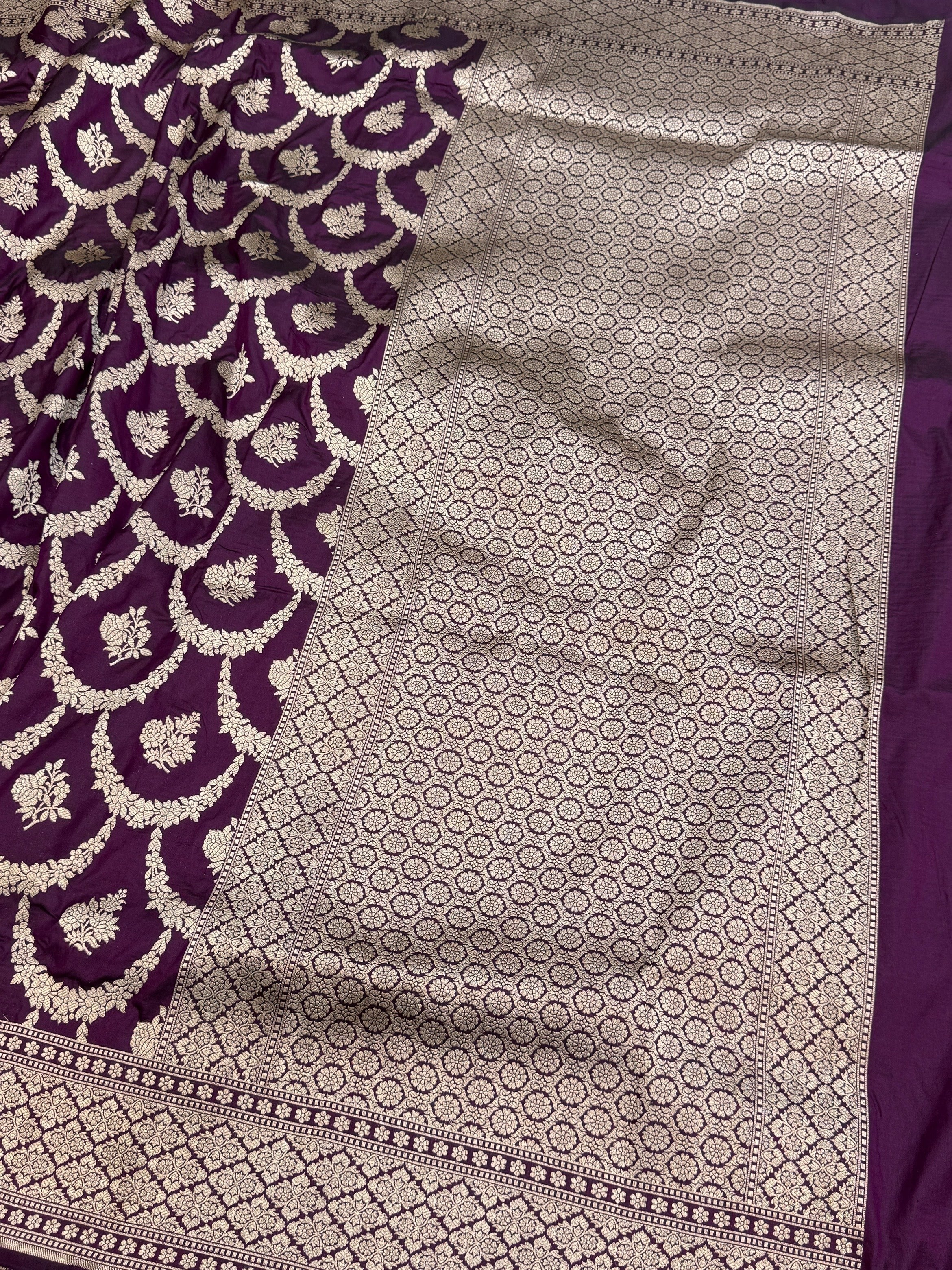 Banarasi Necklace Pure Katan Silk Saree | Pure Silk | Cutwork Technique | Banarasi Katan Silk Saree