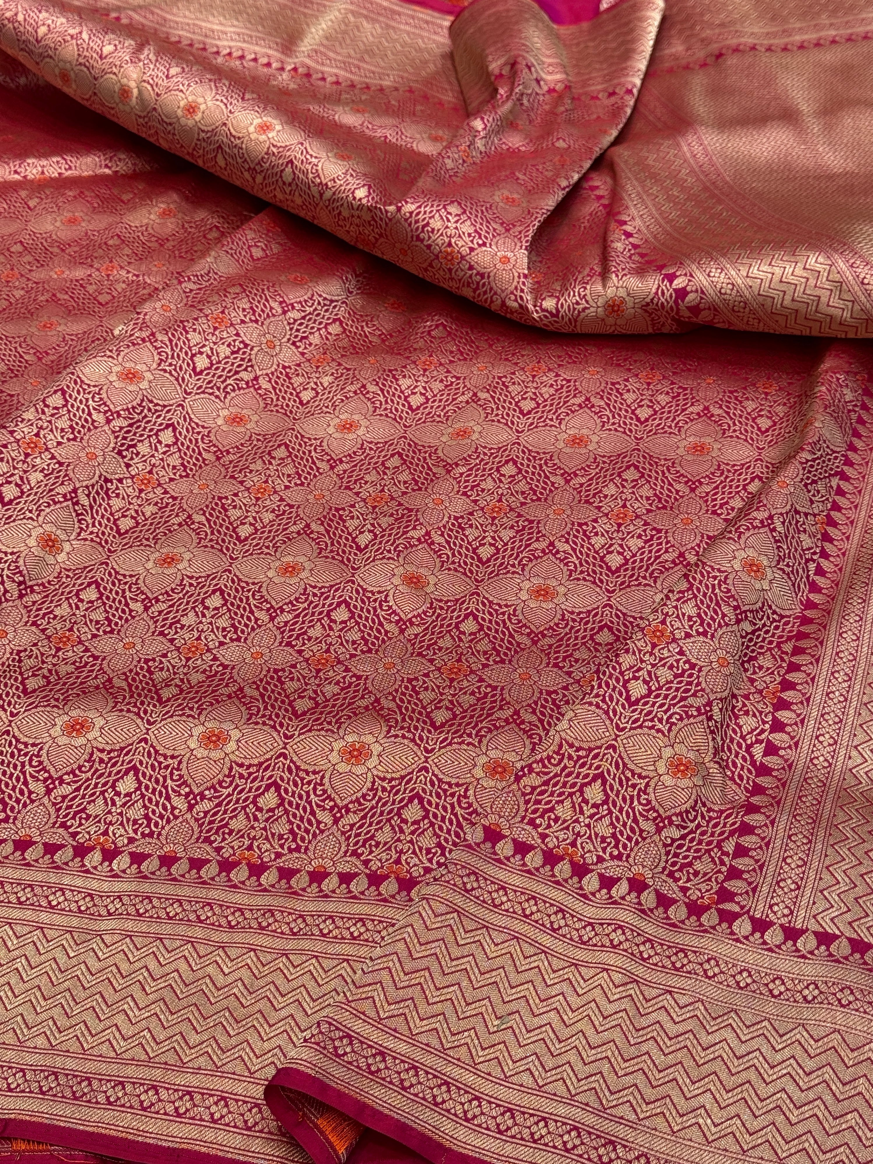 Banarasi Minakari Pure Katan Silk Brocade Saree – Rich Traditional Brocade Weave