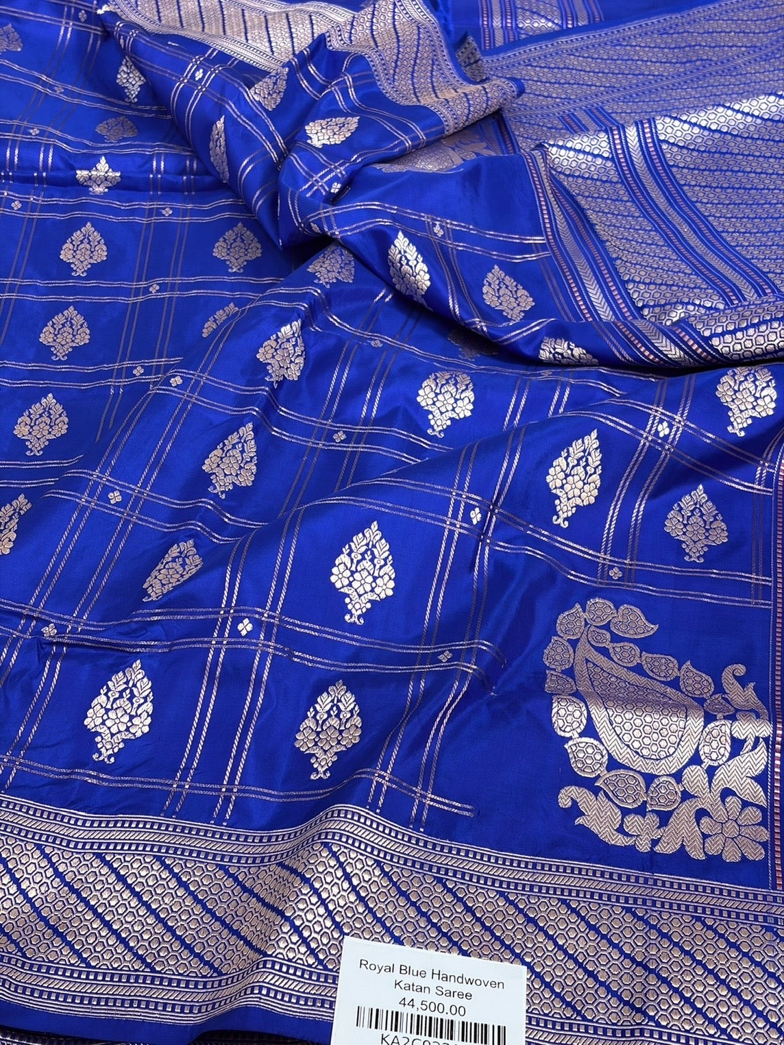 Royal Blue Handwoven Pure Banarasi Katan Silk Saree