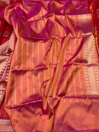 Red Handwoven Pure Banarasi Silk Saree