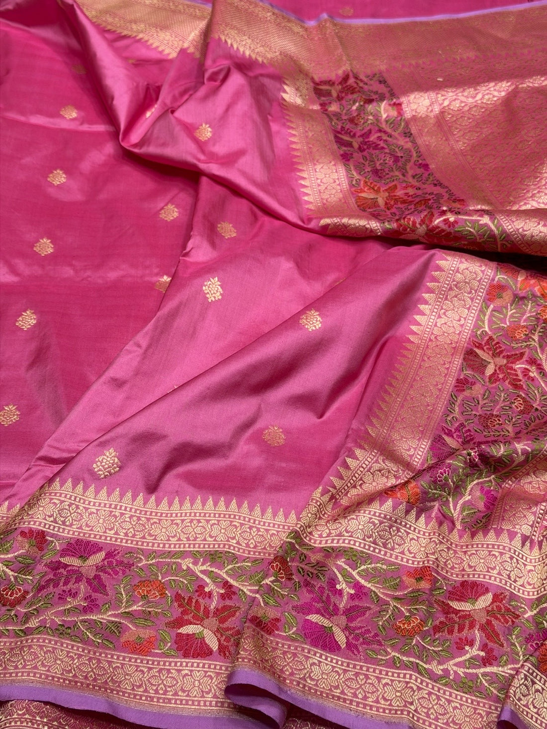 Gajiri Pink Handwoven Pure Banarasi Silk Saree