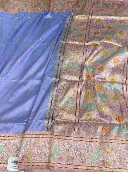 Lavender Handwoven Pure Banarasi Katan Silk Saree