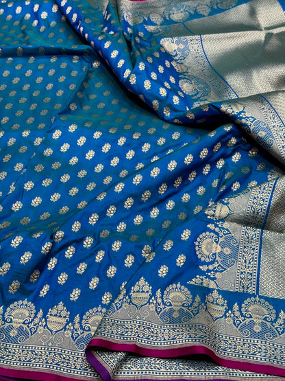 Banarasi Silk Saree in Cutwork Weave – Katan Silk Elegance