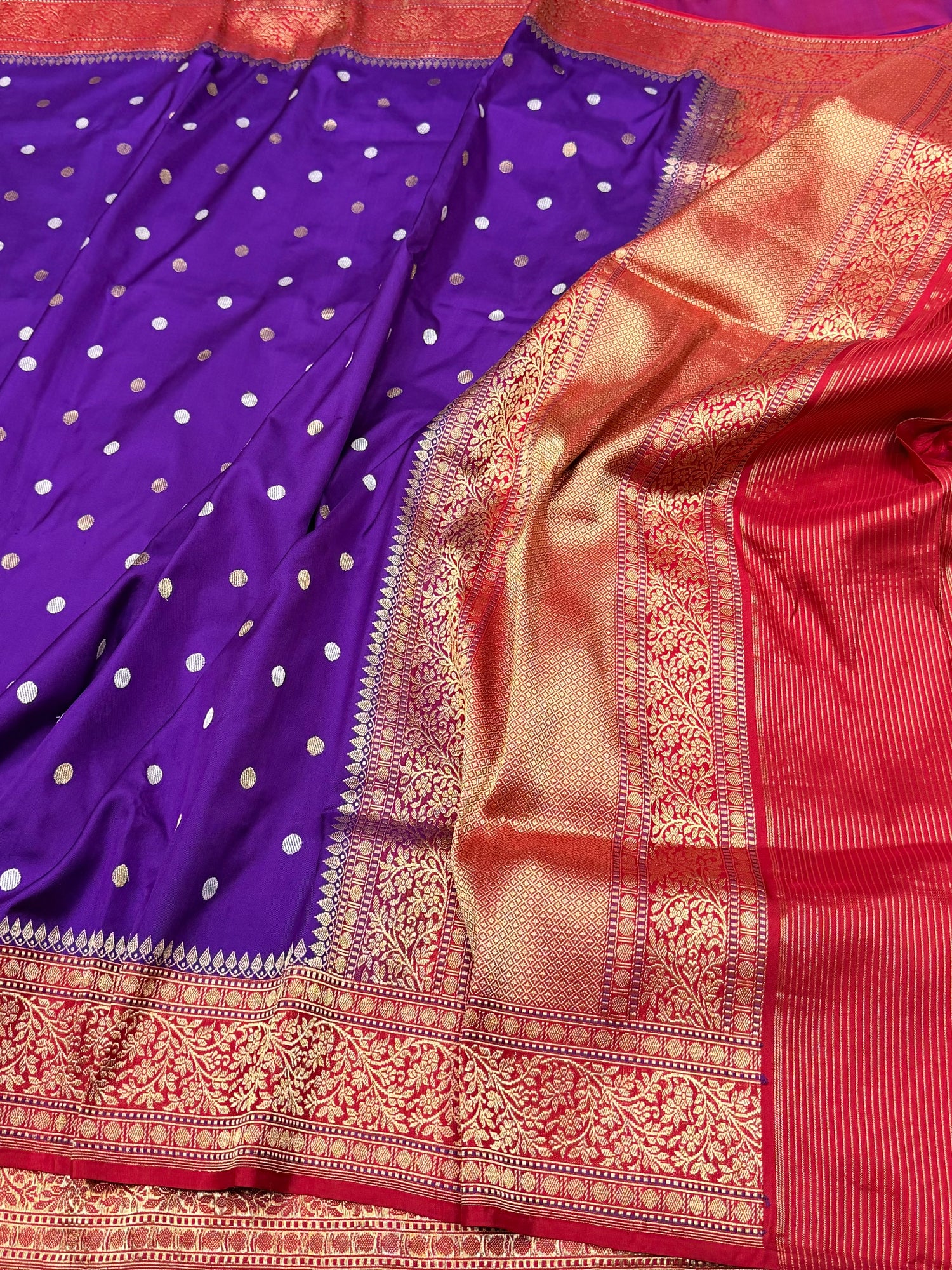 Purple Handwoven Banarasi Ektara Pure Silk Saree
