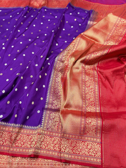 Purple Handwoven Banarasi Ektara Pure Silk Saree