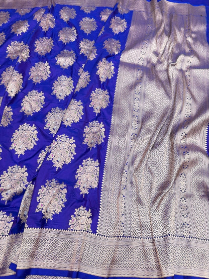 Purple Minakari Pure Katan Silk Saree