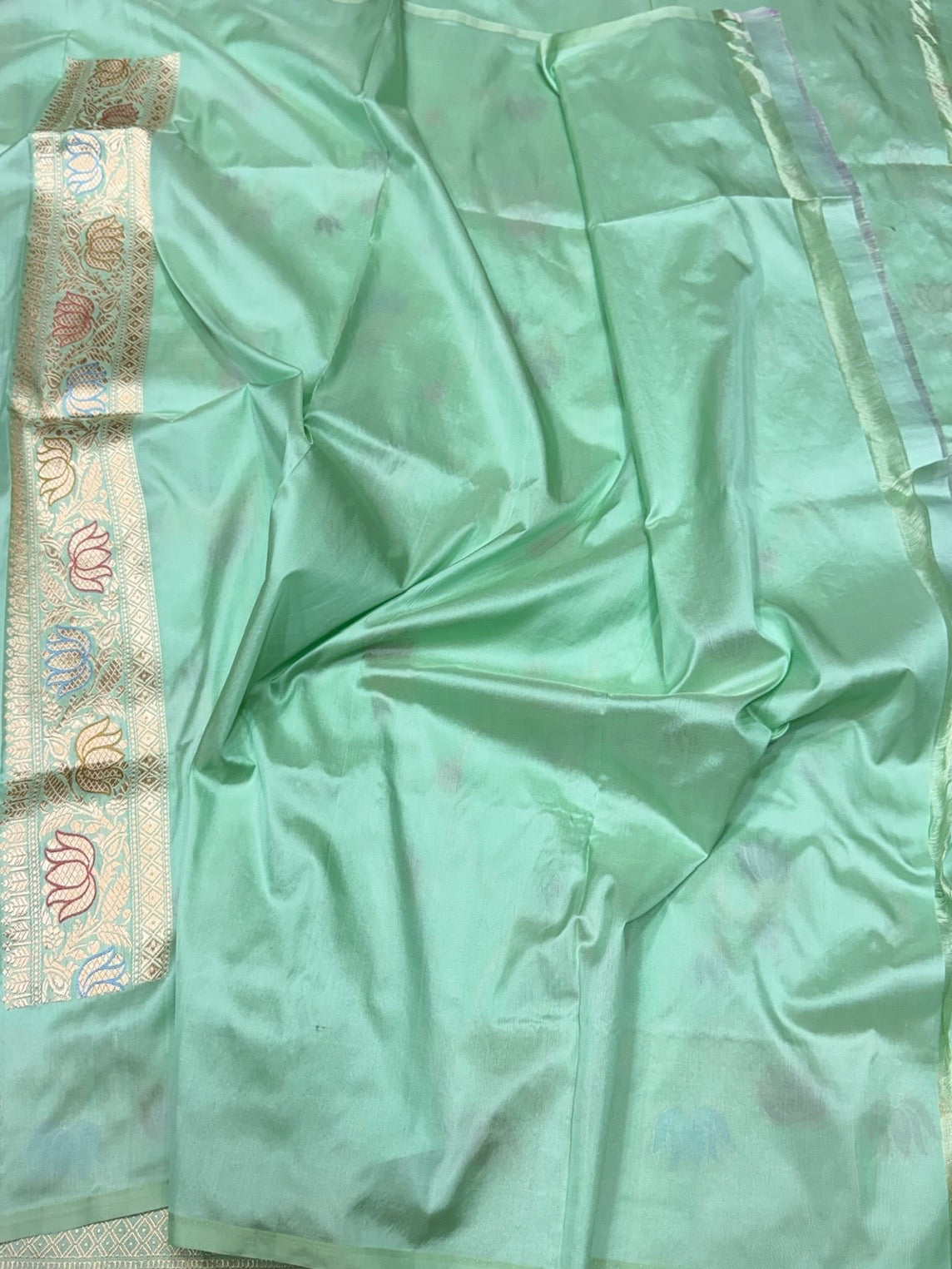 Sea Green Handwoven Pure Banarasi Silk Saree