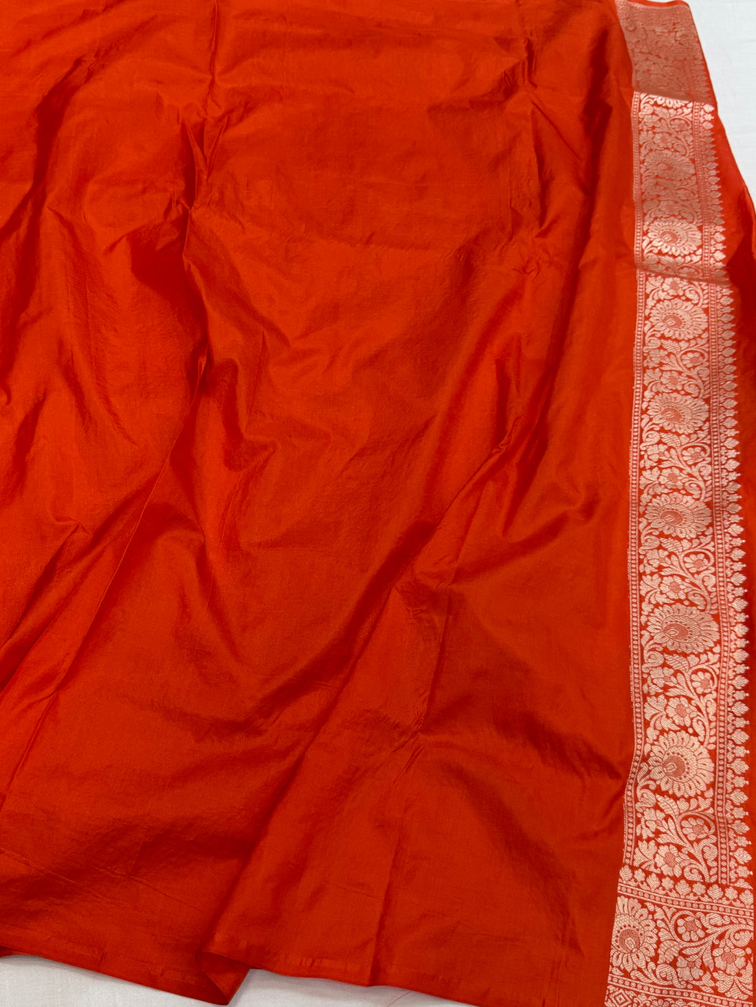 Orange Pure Banarasi Silk Saree