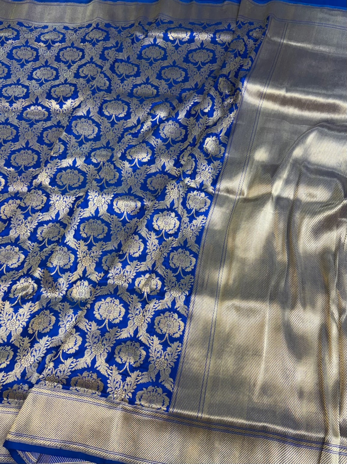 Royal Blue Handwoven Pure Banarasi Katan Silk Saree