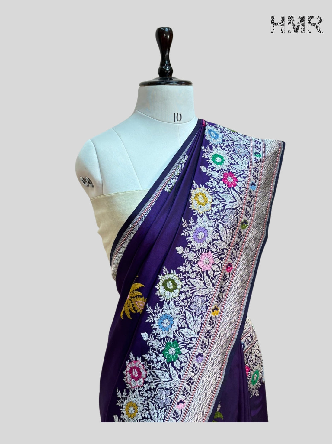 Purple Handwoven Banarasi Ektara Pure Silk Saree