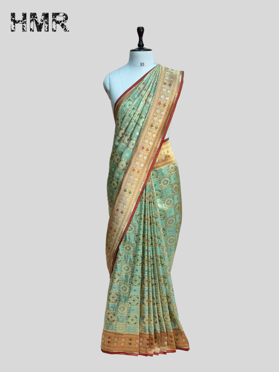 Banarasi Minakari Pure Tissue Silk Saree