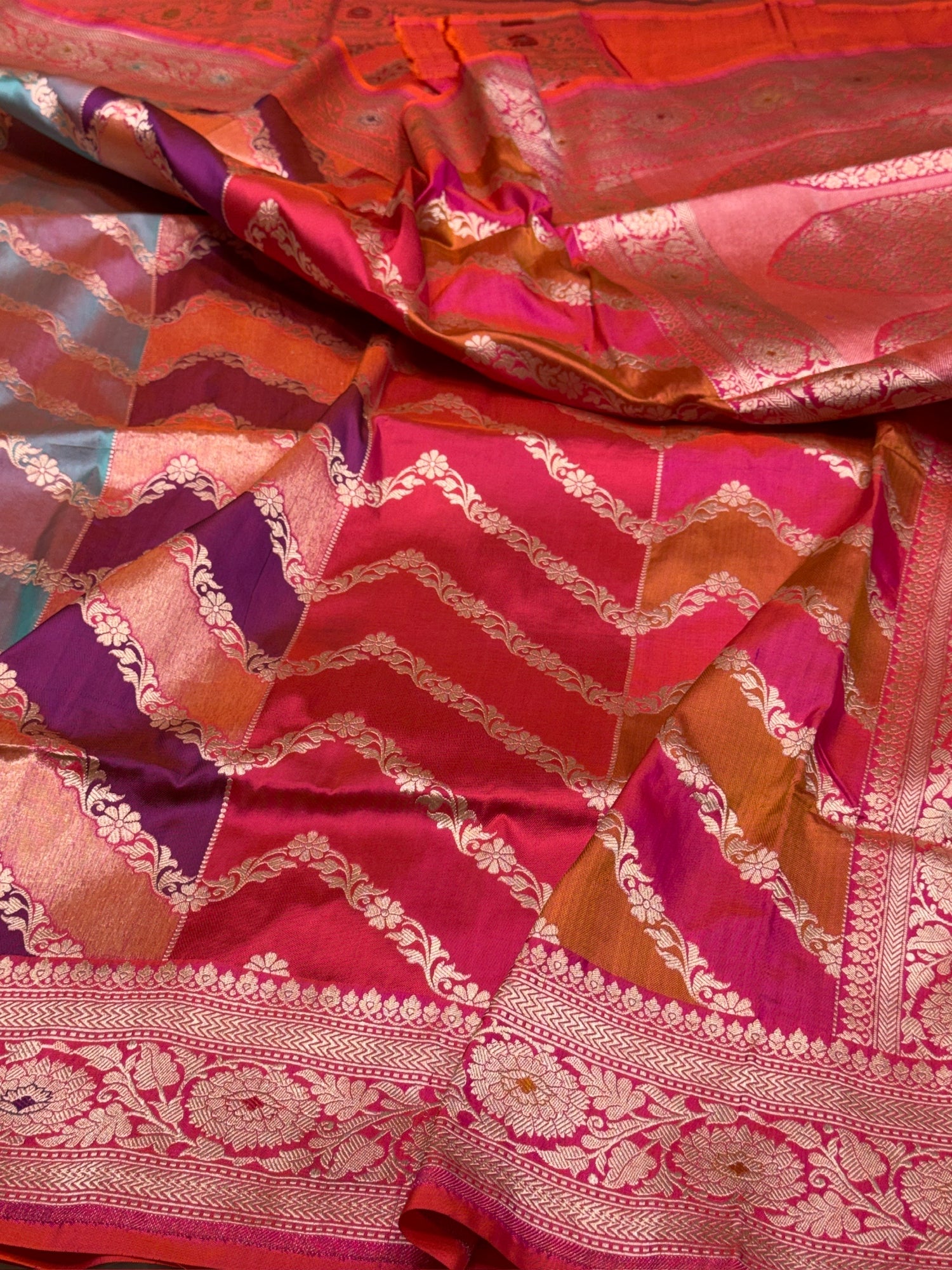 Multicolour Banarasi Pure Silk Saree