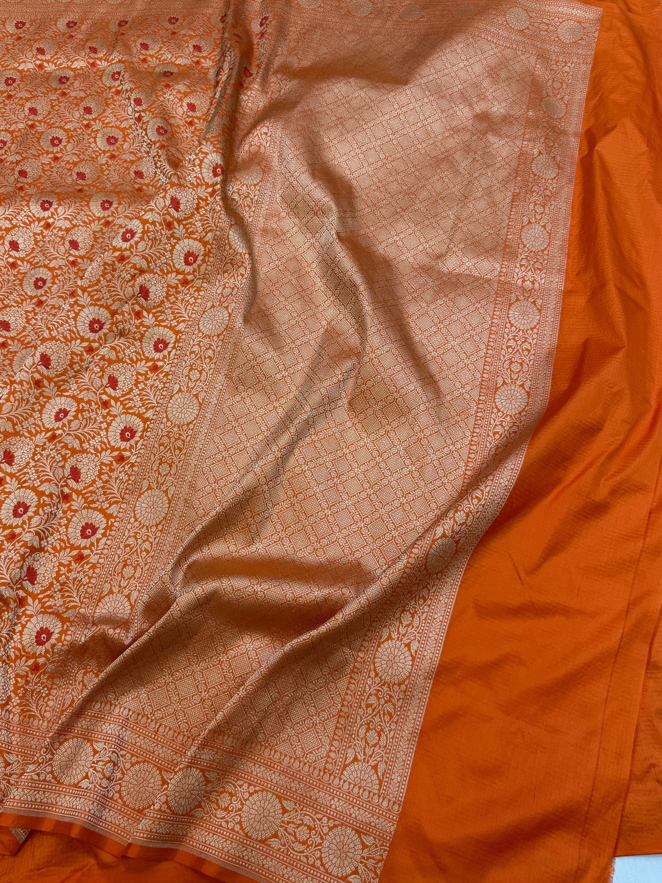 Banarasi Minakari Pure Katan Silk Brocade Saree – Rich Traditional Brocade Weave