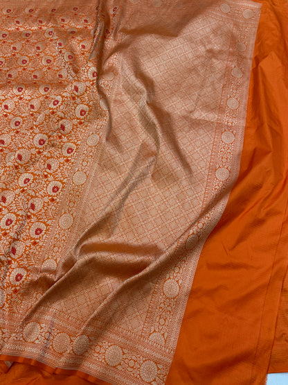 Banarasi Minakari Pure Katan Silk Brocade Saree – Rich Traditional Brocade Weave