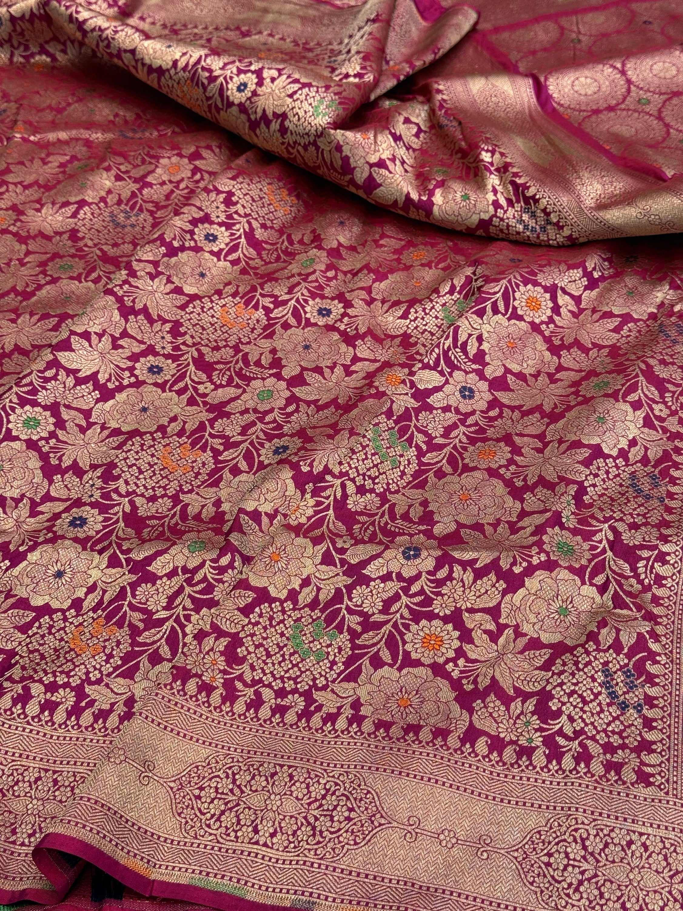 Banarasi Minakari Pure Katan Silk Brocade Saree – Rich Traditional Brocade Weave