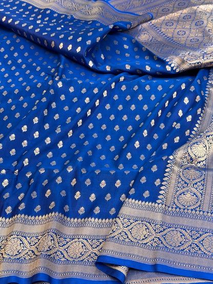 Royal Blue Banarasi Pure Katan Silk Saree