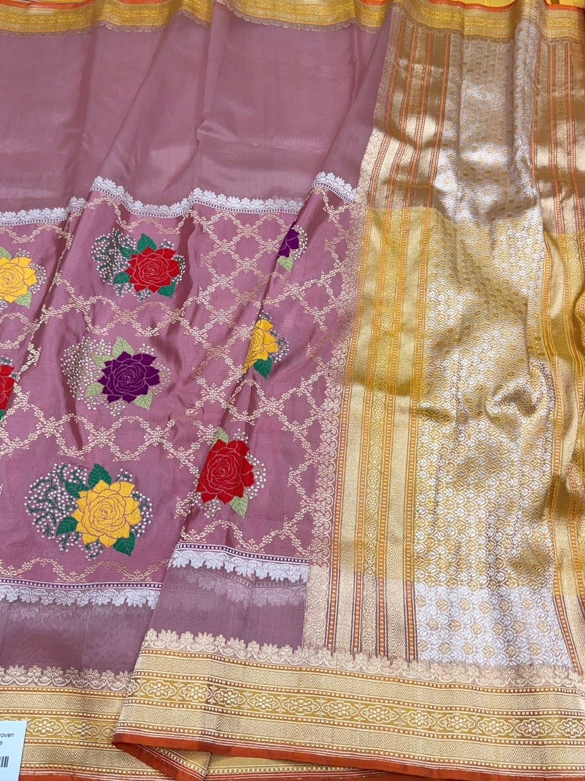 Gajiri Pink Handwoven Pure Organza Silk Saree