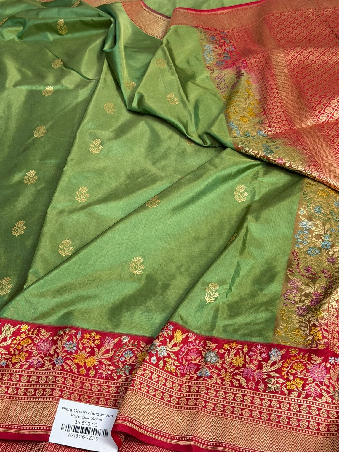 Green Handwoven Banarasi Pure Silk Saree