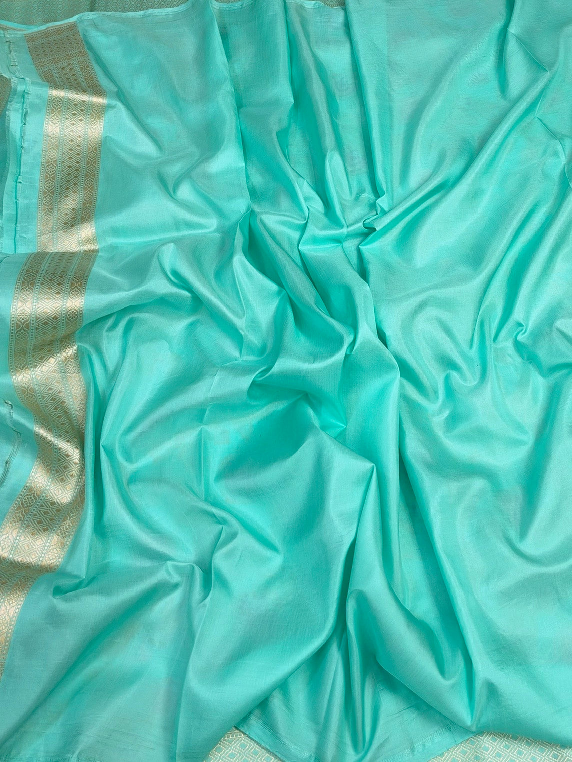 Sea Blue Banarasi Minakari Pure Katan Silk Saree