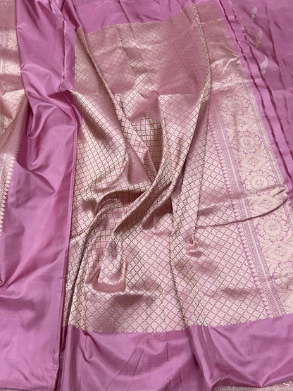 Gajiri Pink Handwoven Pure Banarasi Silk Saree