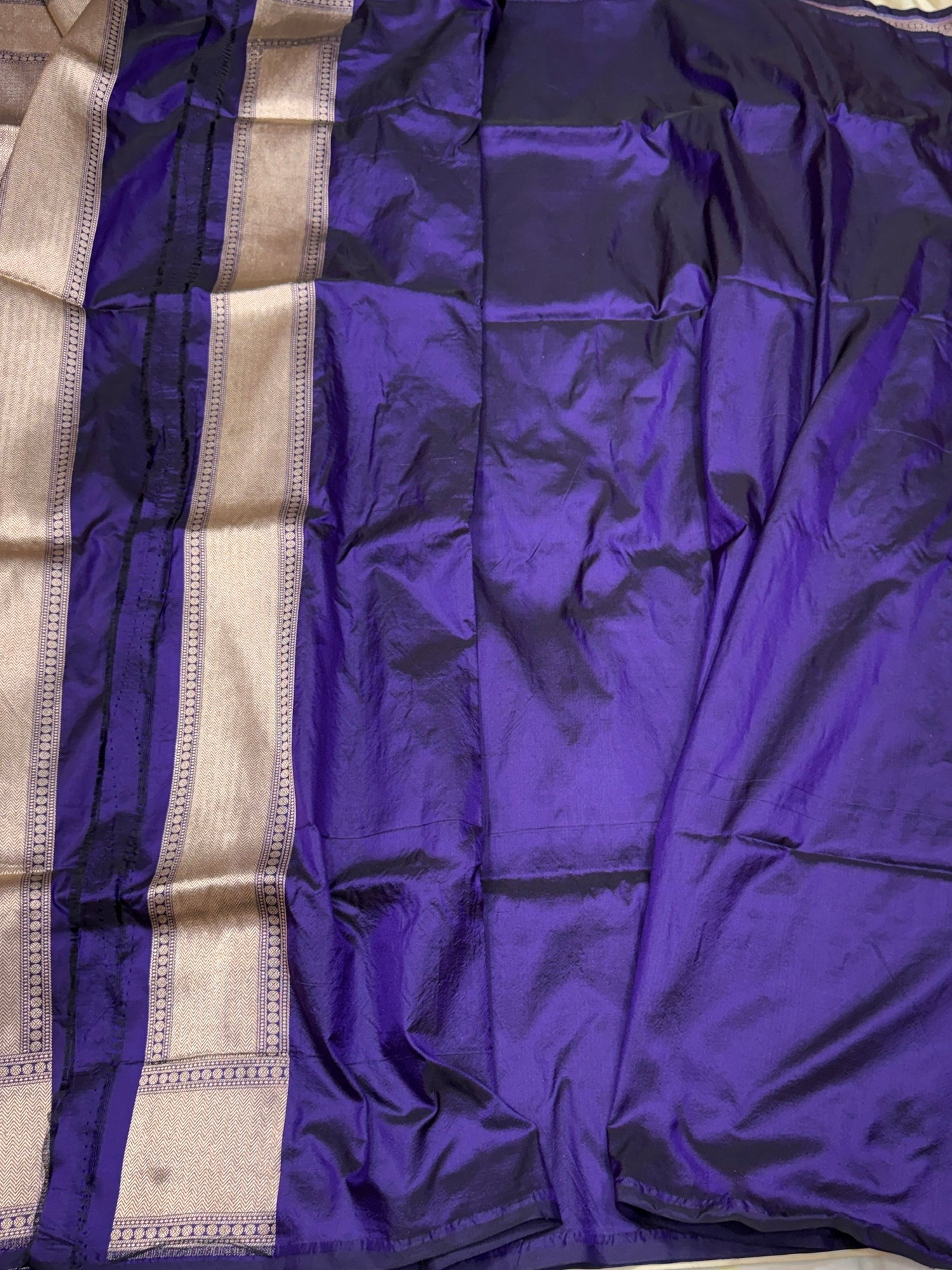 Purple Banarasi Pure Rangkaat Silk Saree