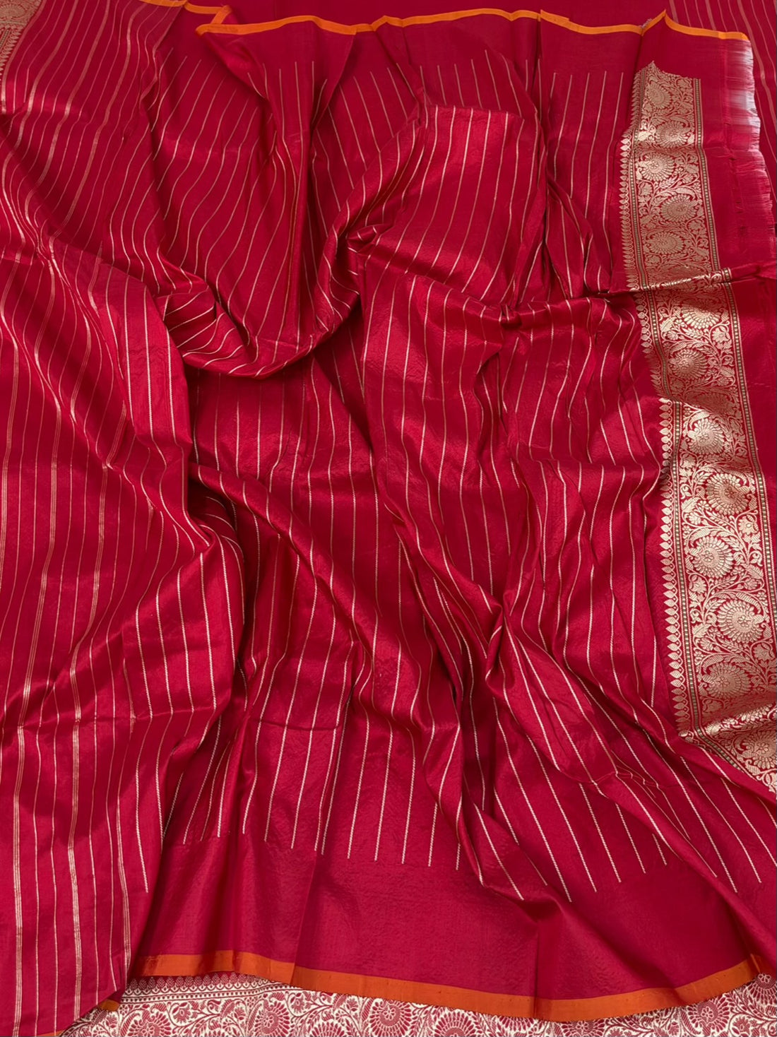 Red Handwoven Pure Banarasi Katan Silk Saree