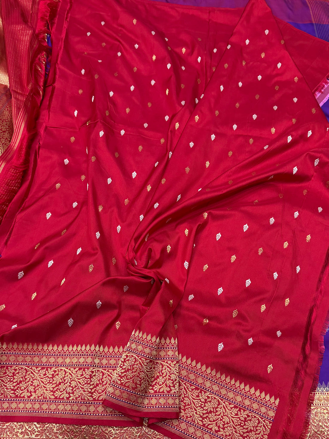 Purple Handwoven Banarasi Ektara Pure Silk Saree