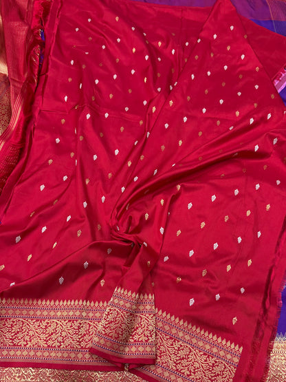 Purple Handwoven Banarasi Ektara Pure Silk Saree