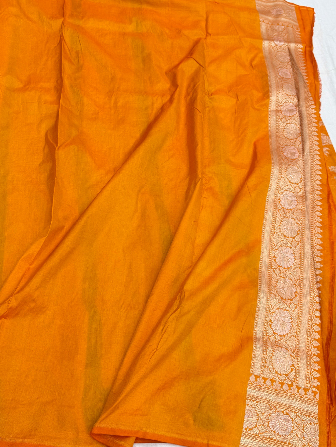 Orange Minakari Pure Banarasi Silk Saree
