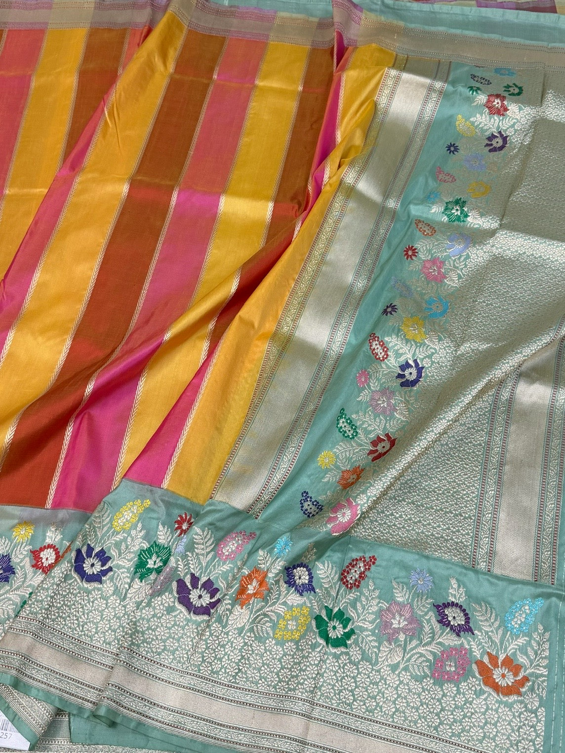 Multicolour Handwoven Pure Banarasi Katan Silk Saree