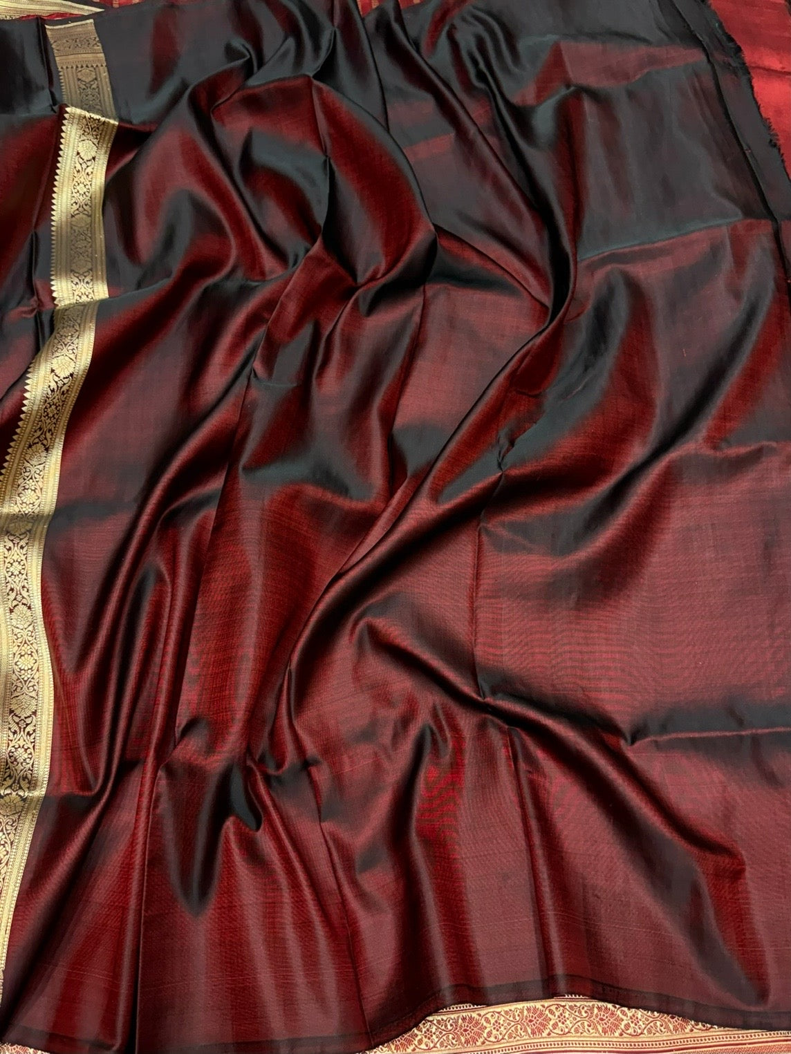 Banarasi Vintage Pure Satin Silk Saree